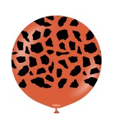24" Latex Printed Balloons (Giraffe) Rust Orange (1 Per Bag)