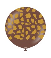 24" Latex Printed Balloons (Giraffe) Chocolate Brown (1 Per Bag)