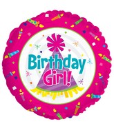 9" Airfill Only Birthday Girl Foil Balloon