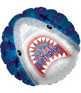 9" Airfill Only Happy Birthday Jaws Foil Balloon
