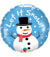 18" Let It Snow Snowman Foil Balloon