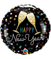 18" New Year Bubbly Wine Toast Foil Balloon