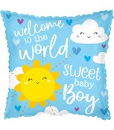 9" Airfill Only Welcome Baby Boy Foil Balloon