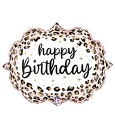 27" Shape Satin Leopard Birthday Foil Balloon