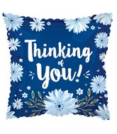 17" Thinking Of You Blue Daisies Foil Balloon