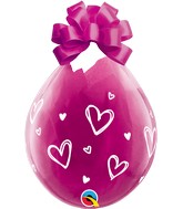 18" Stuffing Balloons Hand Drawn Hearts Clear (25 Count)