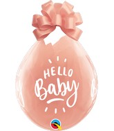 18" Stuffing Balloons Hello Baby Clear (25 Count)