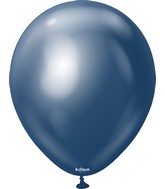 5" Kalisan Latex Balloons Mirror Navy (50 Per Bag)