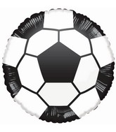 18" Soccer Black/White Foil Balloon