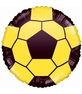 18" Soccer Yellow/Black Foil Balloon
