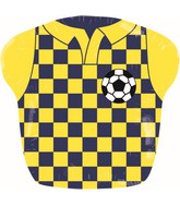 7" Airfill Only Soccer T-Shirt Yellow With Blue Foil Balloon