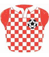 7" Airfill Only Soccer T-Shirt Red/White Foil Balloon