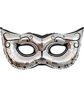 42" Airfill Only Silver Mask With Decoration Foil Balloon