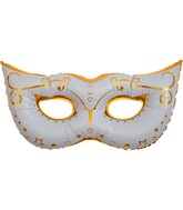 42" Airfill Only White Mask With Decoration Foil Balloon