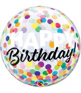22" Single Bubble Balloon Birthday Colorful Dots