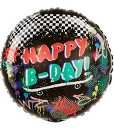 18" Happy Birthday Skater Party Foil Balloon