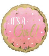 28" Pink Baby It's a Girl Foil Balloon