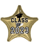 18" Graduation - Class of 2023 - White Gold Foil Balloon