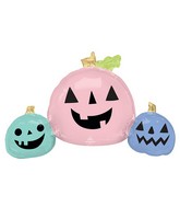 35" Jumbo Pastel Halloween Pumpkins Foil Balloon