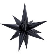 26" Decochamp Brand Starburst Black Foil Balloon