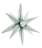 26" Decochamp Brand Starburst Eucalyptus/ Grey Foil Balloon