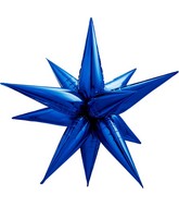 26" Decochamp Brand Starburst Navy Blue Foil Balloon