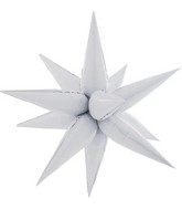 26" Decochamp Brand Starburst White Foil Balloon