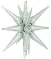 22" Decochamp Brand Starburst Eucalyptus/ Grey Foil Balloon