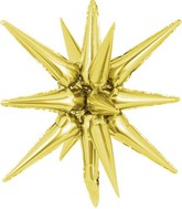22" Decochamp Brand Starburst Gold Foil Balloon
