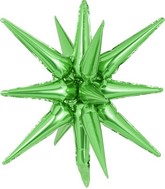 22" Decochamp Brand Starburst Green Foil Balloon