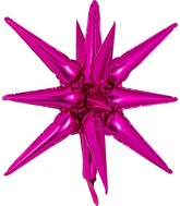 22" Decochamp Brand Starburst Hot Pink Foil Balloon