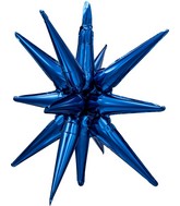 22" Decochamp Brand Starburst Navy Blue Foil Balloon