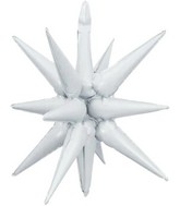 22" Decochamp Brand Starburst White Foil Balloon
