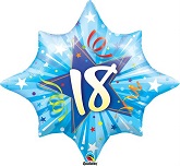 28" 18th Birthday Blue Shinning Star Balloon