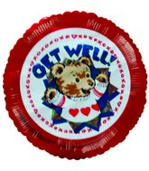 4" Airfill Only Get Well Soon Teddy Bear Sweater Balloons