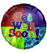 4"  Airfill Get Well Soon Bright Colours Balloon