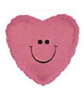 9" Airfill Only Pink Smiley Face Balloon
