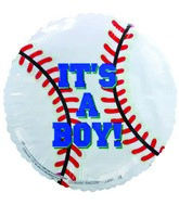 4" Airfill It's a Boy Blue Baseball Balloon