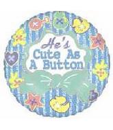 33" He's Cute as a Button Balloon