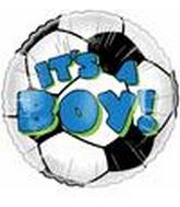 4" Airfill Its  a Boy Soccer Ball  Balloon