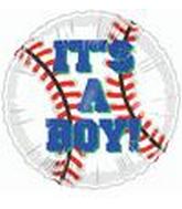 9" Airfill Only It's a Boy baseball Balloon