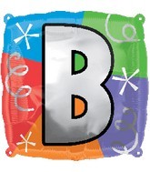 18" Designer Square Letter Balloon "B"