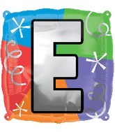 18" Designer Square Letter Balloon "E"