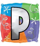 18" Designer Square Letter Balloon "P"