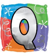 18" Designer Square Letter Balloon "Q"