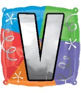 18" Designer Square Letter Balloon "V"