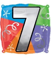 18" Designer Square Number Balloon "7"