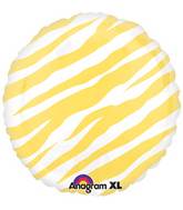 18" Yellow Zebra Stripes Print