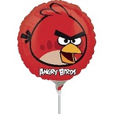 9" Airfill Only Angry Birds Red Bird Balloon