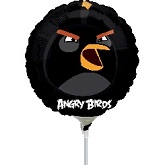 9" Airfill Only Angry Birds Black Bird Balloon